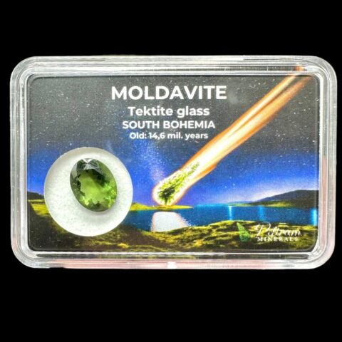 Broušený vltavín v krabičce 2,15ct