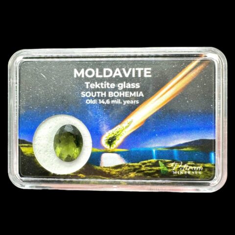 Broušený vltavín v krabičce 1,95ct