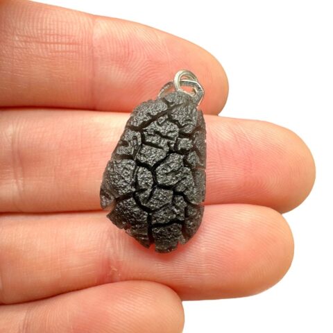 Stříbrný přívěsek ze slovenského obsidiánu 2,7g