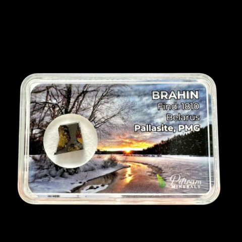Meteorit Pallasit Brahin 0,6g – Extra kvalita – Bělorusko