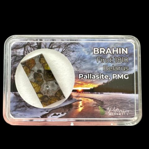 Meteorit Pallasit Brahin 2,6g – Extra kvalita – Bělorusko