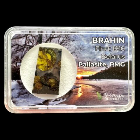 Meteorit Pallasit Brahin 3g – Extra kvalita – Bělorusko