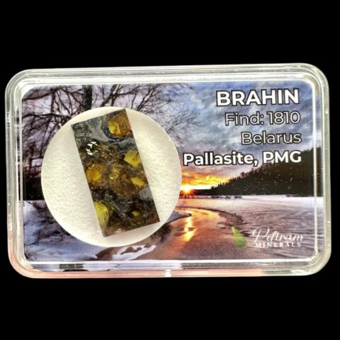 Meteorit Pallasit Brahin 2,7g – Extra kvalita – Bělorusko