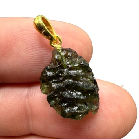 Pozlacený vltavínový přívěsek 1,65g