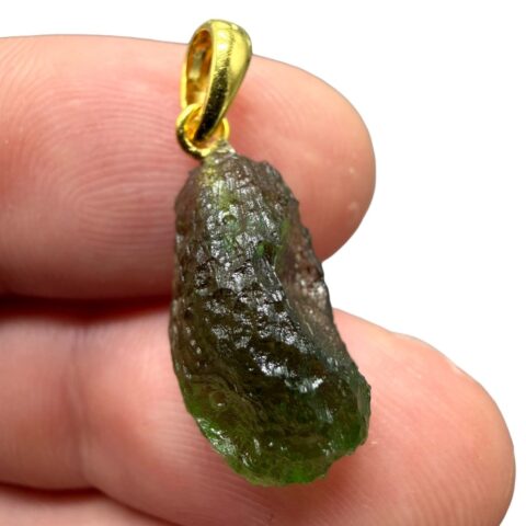 Pozlacený vltavínový přívěsek 1,6g