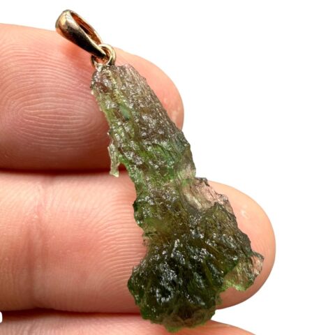 Vltavínový přívěsek pozlacený růžovým zlatem 1,8g