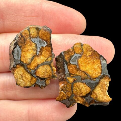 Meteorit Pallasit Sericho – pár 12,6g – Keňa