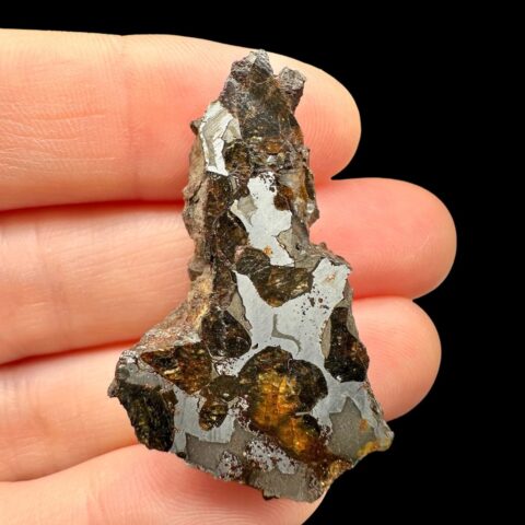 Meteorit Pallasit Sericho 10,7g / koncový řez – Keňa