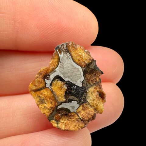 Meteorit Pallasit Sericho 4,8g / koncový řez – Keňa