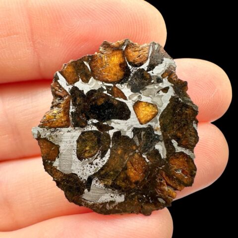 Meteorit Pallasit Sericho 5,8g / koncový řez – Keňa
