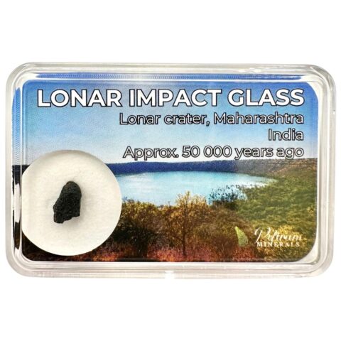 Impaktní sklo Lonar 0,12g – Kráter Lonar, Maháráštra, Indie