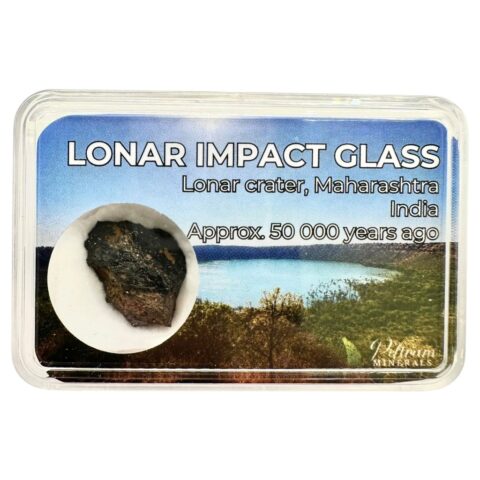 Impaktní sklo Lonar 2g – Kráter Lonar, Maháráštra, Indie