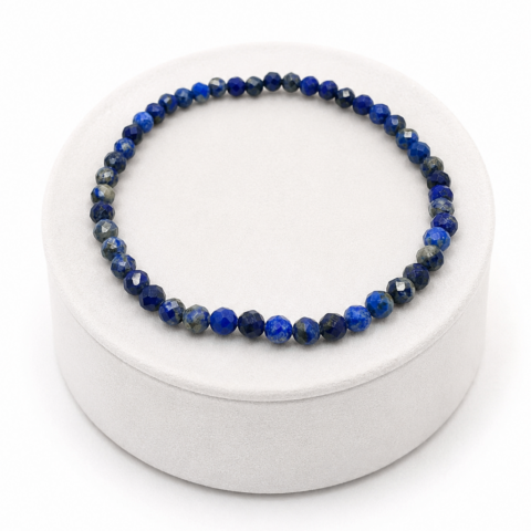 Náramek z lapisu lazuli 4 mm – broušené korálky