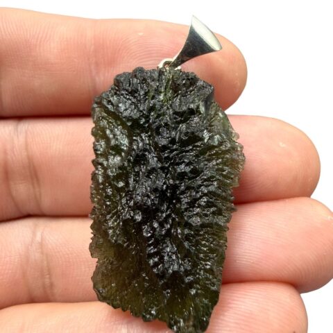 Stříbrný vltavínový přívěsek 9,15g