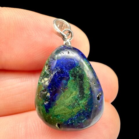 Stříbrný přívěsek z azuritu s malachitem